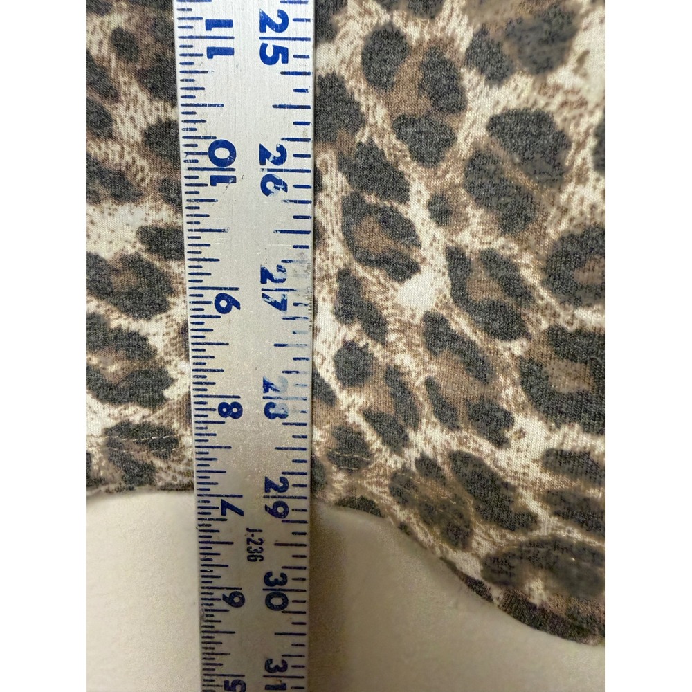 ZENANA Leopard Print V Neck Tunic Dress Shirt XL Made‎ In Vietnam - Picture 4 of 7